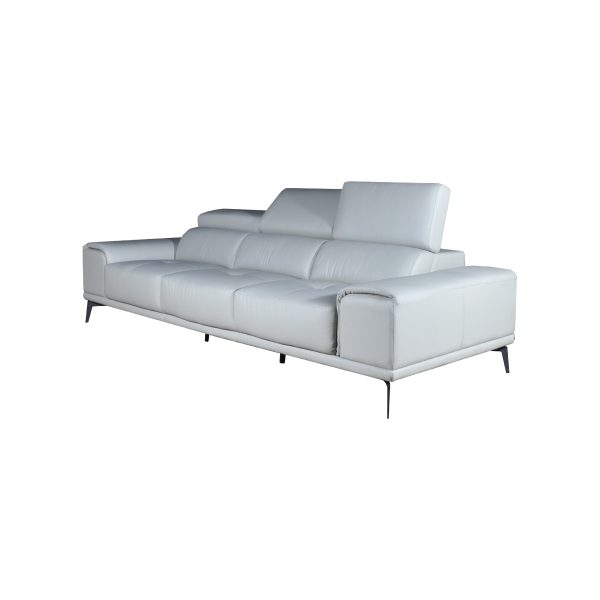 ENZO 3 Seater Leather Sofa - Image 4